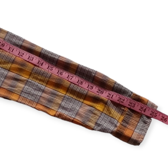 AÉROPOSTALE MEN'S YELLOW PLAID LONG SLEEVE BUTTON UP RELAXED SHIRT.SIZE S/P - Picture 8 of 10